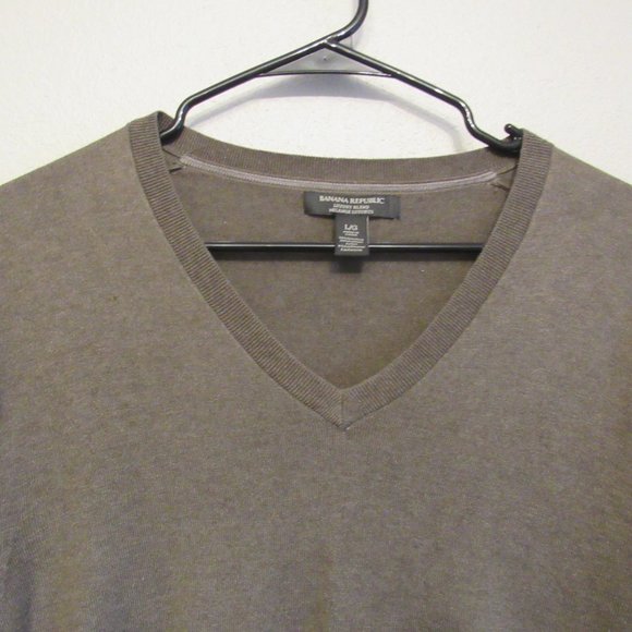 Banana Republic Luxury Blend Silk Cashmere V Neck Pull Over Sweater Men'… - Picture 3 of 8